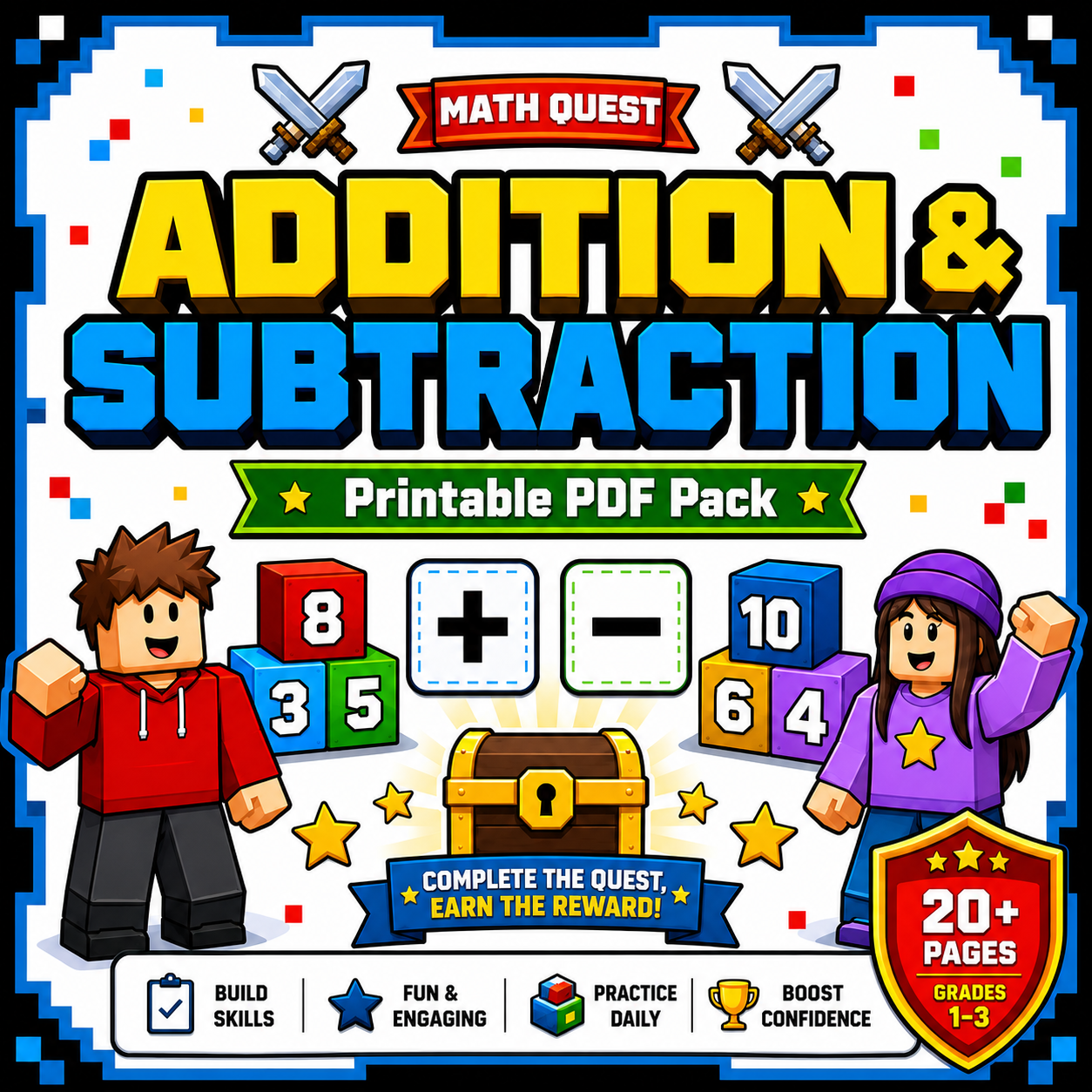 Coin Quest Addition & Subtraction Worksheets Pack