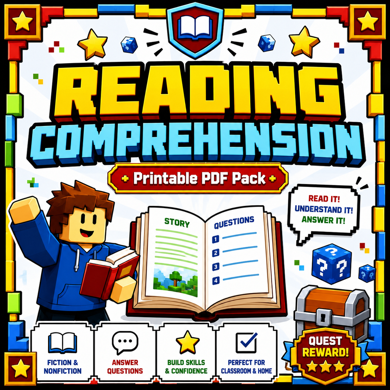 Quest Adventure Reading Comprehension Worksheets Pack